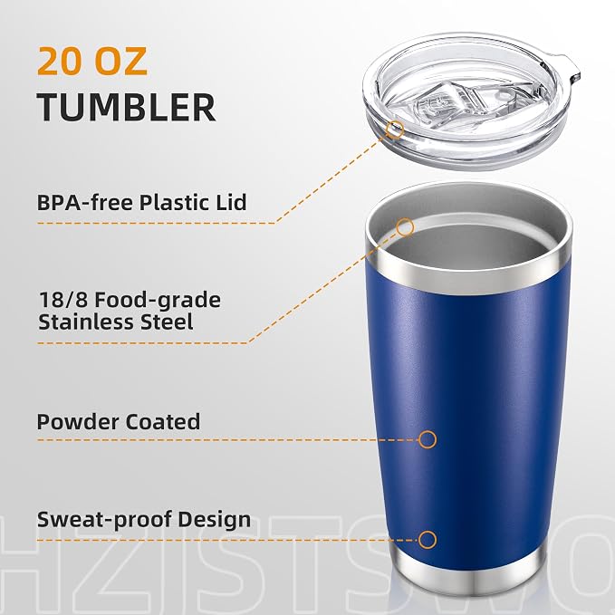 20 oz Tumbler with Lid Stainless Steel Insulated Tumblers, 1 Pack | Leak Proof - Image 3
