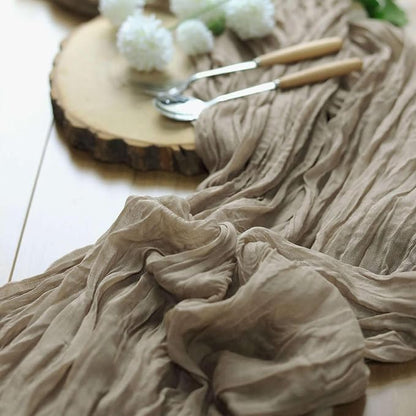 Efavormart 10ft Natural Cheesecloth Table Runner - Image 7