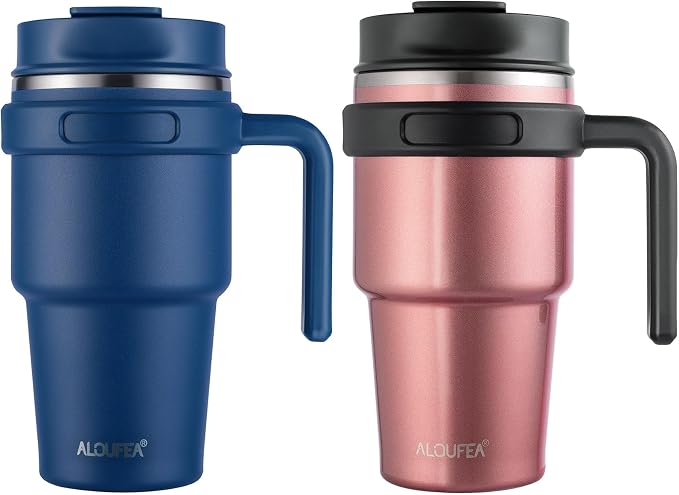 20 oz Insulated Travel Coffee Mug Tumbler by ALOUFEA