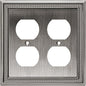 Henne Bery Sunken Pearls Heavy Duty Decorative Wall Plate Switch Plate Outlet Cover (Double Duplex, Heirloom Silver)