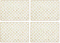 MACKENZIE-CHILDS Set of 4 Cork-Back Placemats, Hard-Finish Table Mats, Brown-and-White Mocha Check
