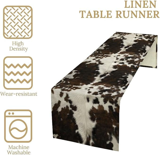 Cow Print Table Runner, 13x90 Inch - Image 4