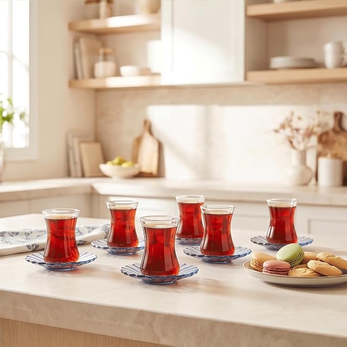 KARACA Luna 12-Piece Turkish Tea Cups - Image 5
