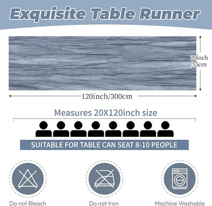 6 Pack Dusty Blue Cheesecloth Table Runner 20 x 120 Inch Gauze Table Runner - Image 2