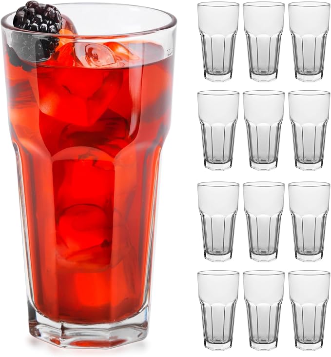 Libbey Gibraltar DuraTuff Drinking Glass Drinking Cup Set, Iconic Heavy Base by Libbey