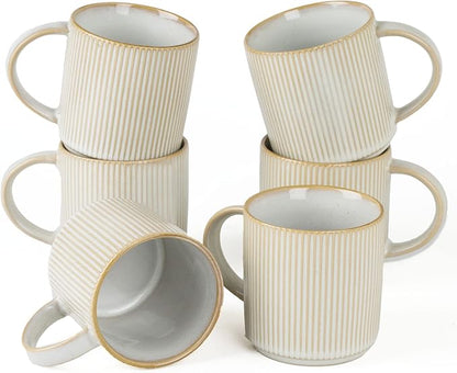 famiware Coffee Mug Set for 6, Star 12 oz Catering Mugs Cup Set by Famiware