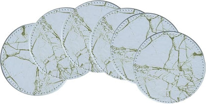 Set of 6 Leather Coasters, Round Coasters - Image 7