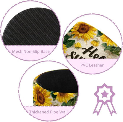 Sunflower Leather Pen Holder for Desk, Desktop Caddy Stationery Organizer for - Image 2