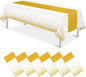 6Pcs White and Gold Tablecloth Party Decorations, Plastic White Table Cloth by MASHAN
