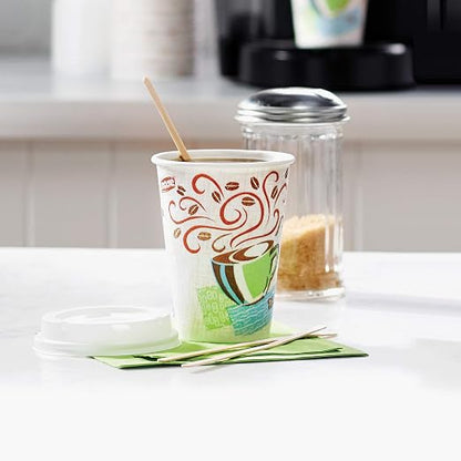 Dixie PerfecTouch 12 oz. Insulated Paper Hot Coffee Cup by GP PRO, Coffee Haze - Image 2