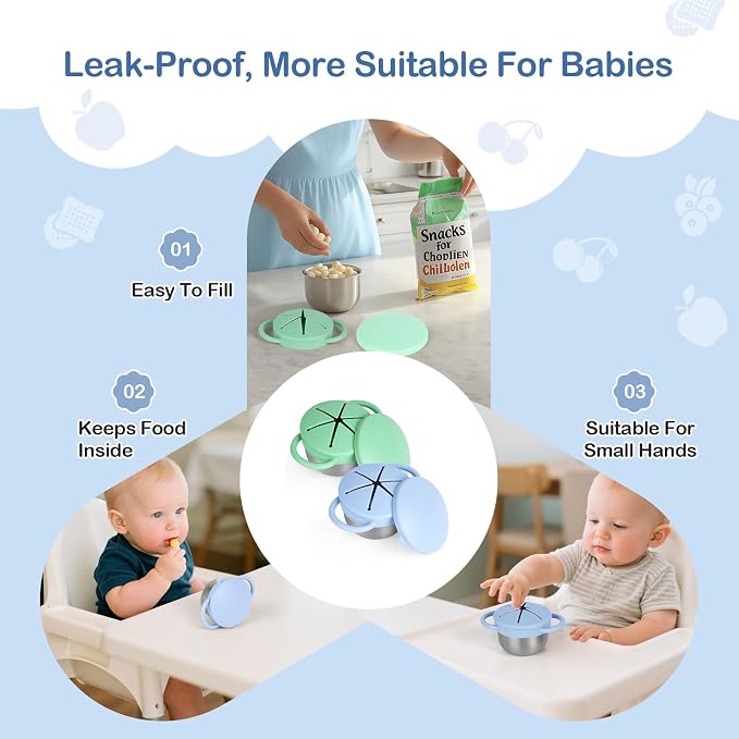 2 Pack Snack Cups for Toddlers Spill Proof - Image 2
