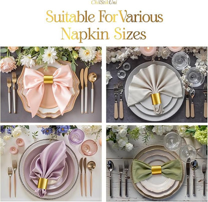 Holiday Parties Napkin Rings Set of 200, 2 Colors in 1, Reusable Adjustable - Image 2