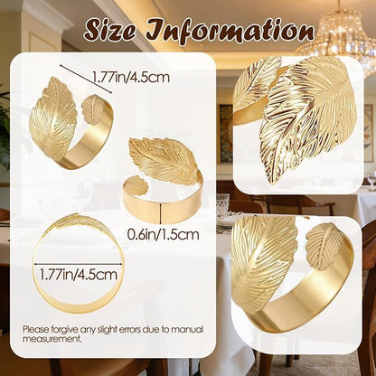 Napkin Rings Set of 6, Metallic Napkin Ring Holder Buckles | Napkin Ring Bulk - Image 7