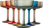 Vintage Ribbed Acrylic Martini Glasses Set, Coupe Glasses, Shatterproof & by Khen