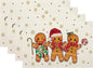 Christmas Place mats Set of 4,12x18 Inches Brown Gingerbread Man Decorative Christmas Decor Placemats Rectangle Winter Table Mats for Party Home Kitchen Dining Table Decoration