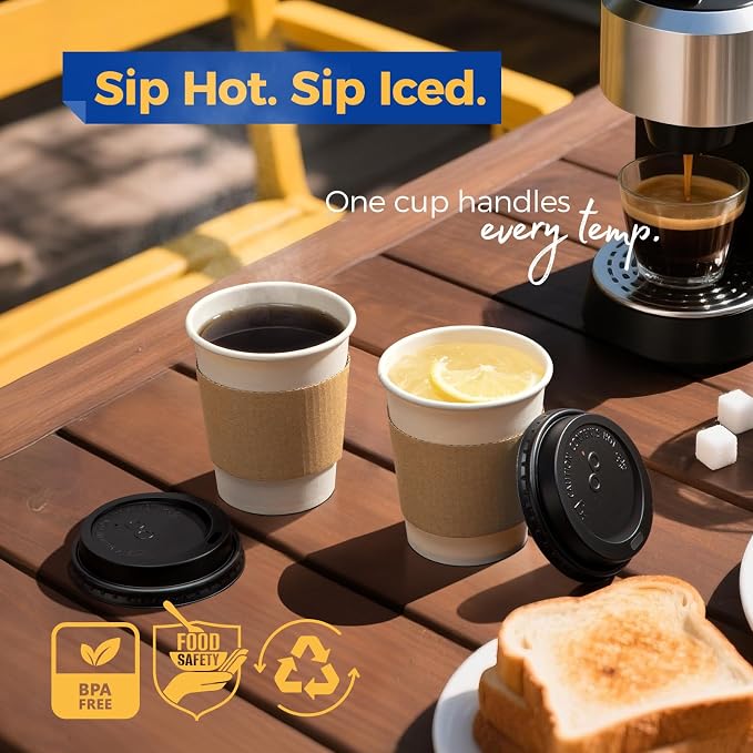 Fit Meal Prep 50 Pack 8 oz Disposable Coffee Cups - Image 5
