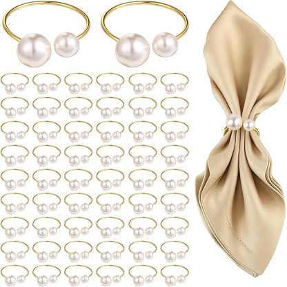Set of 80 Pearl Napkin Rings by Unknown