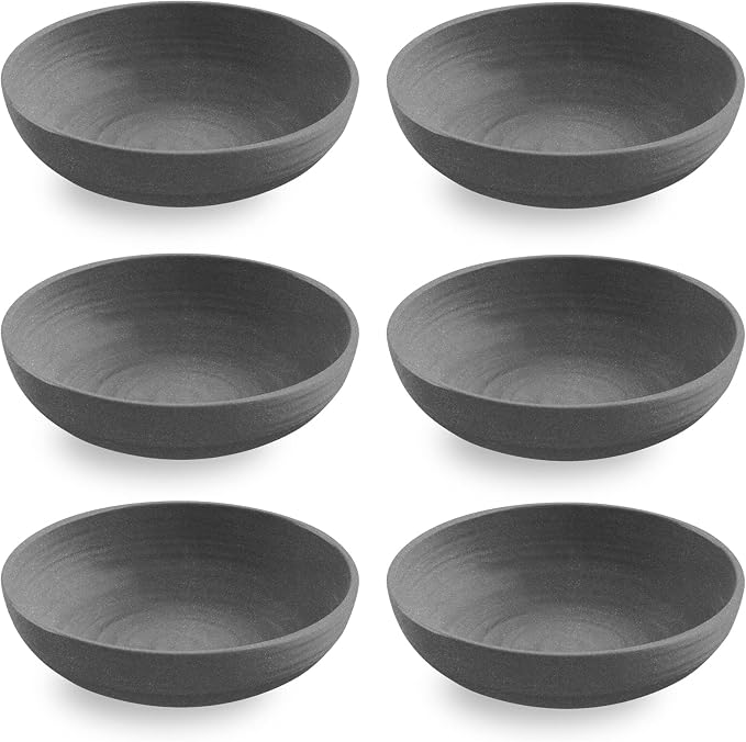 Matte Artisan 8'' Durable Planta Low Bowls, Shatter-Resistant and by Unknown