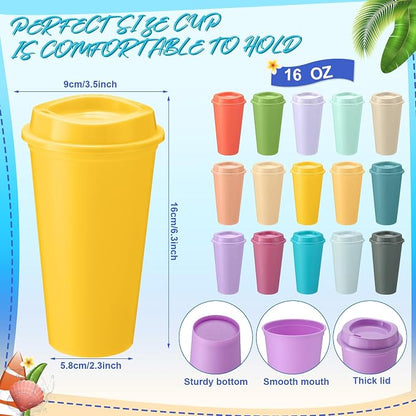 Honeydak 30 Pack 16 oz Reusable Coffee Cups - Image 3