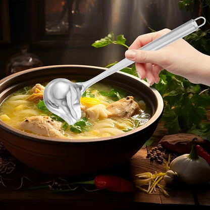 FRCOLOR 2pcs Stainless Steel Duckbill Soup Spoons Long Handle, Smooth Edges - Image 7