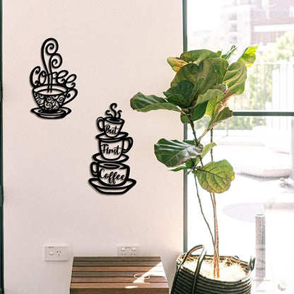 Oubasa Metal Pour Coffee Cup Wall Decor, Minimalist Cafe Themed - Image 5