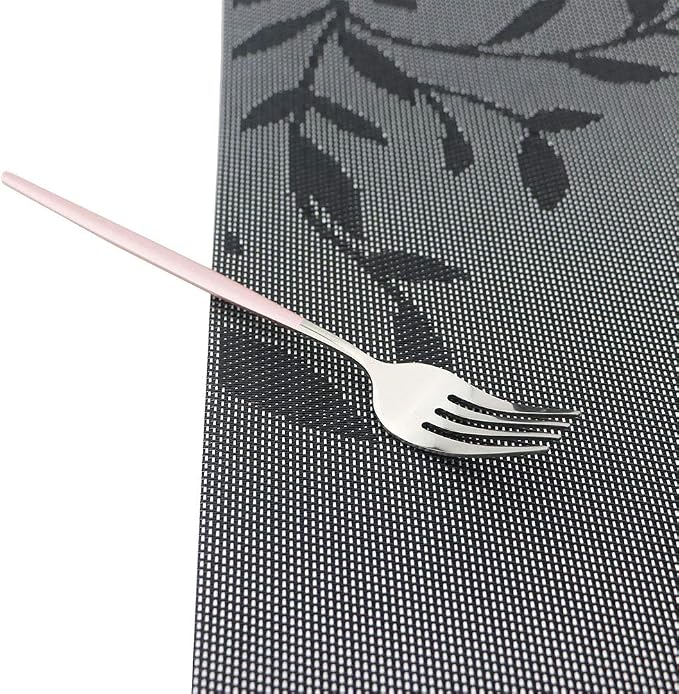 Pink Silver Silverware Set, JASHII 20-Piece Stainless Steel Satin Finish - Image 5