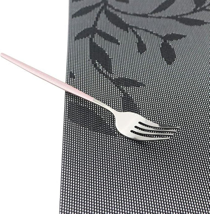 Pink Silver Silverware Set, JASHII 30-Piece Stainless Steel Satin Finish - Image 4