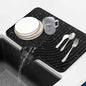 GUUKIN Silicone Dish Drying Mat,17.7" x 11.8 " Drying Matt Kitchen Counter, Dish Drying Rack Mat, Easy Clean Pad for Countertop Protection, Multi-Functional Use, Not applicable Bumps up sink (Black)