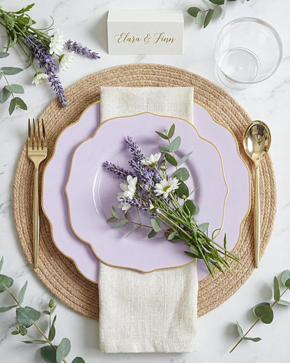 bUCLA 180PCS Purple Plastic Plates - Image 4