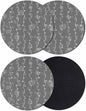 White Lines Coasters Set of 4, Vintage Abstarct Minimalist Art Gray Soft by PIEPLE