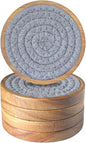 Wood Coasters for Drinks, Eykao Absorbent Coaster Sets of 5, Woven Drink by Eykao