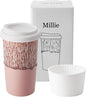 Ceramic Travel Mug with Lid – Cute Aesthetic Coffee Cup by Giroflier