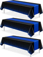 MASHAN 3Pcs Black and Blue Tablecloth Party Decorations, Plastic Black Table by MASHAN