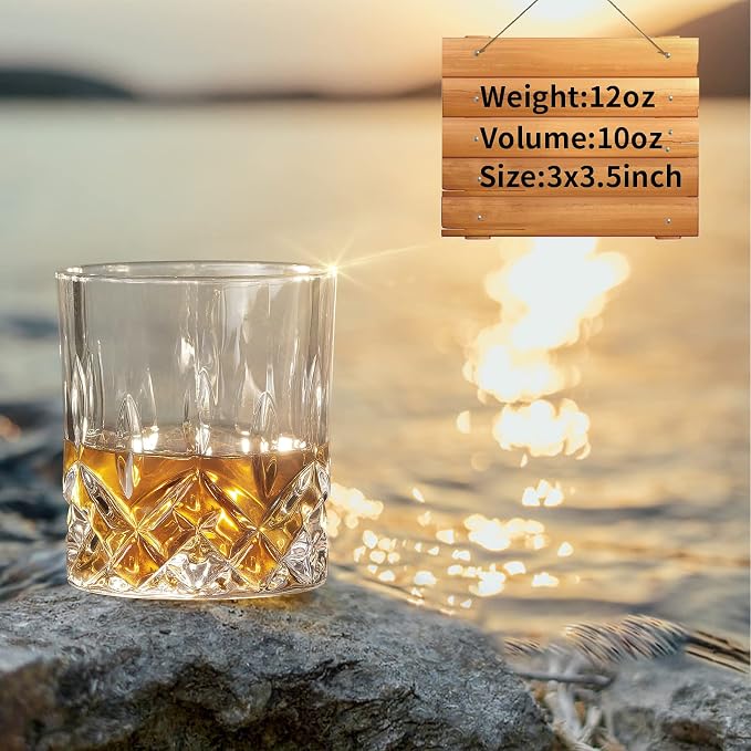 OPAYLY Whiskey Glasses Set of 6, Rocks Glasses, 10 oz Old Fashioned Tumblers - Image 2
