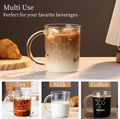 GLASKEY Caffeine Beaker Mug, 16 oz Anti-Dripping Borosilicate Caffeine Mug - Image 4
