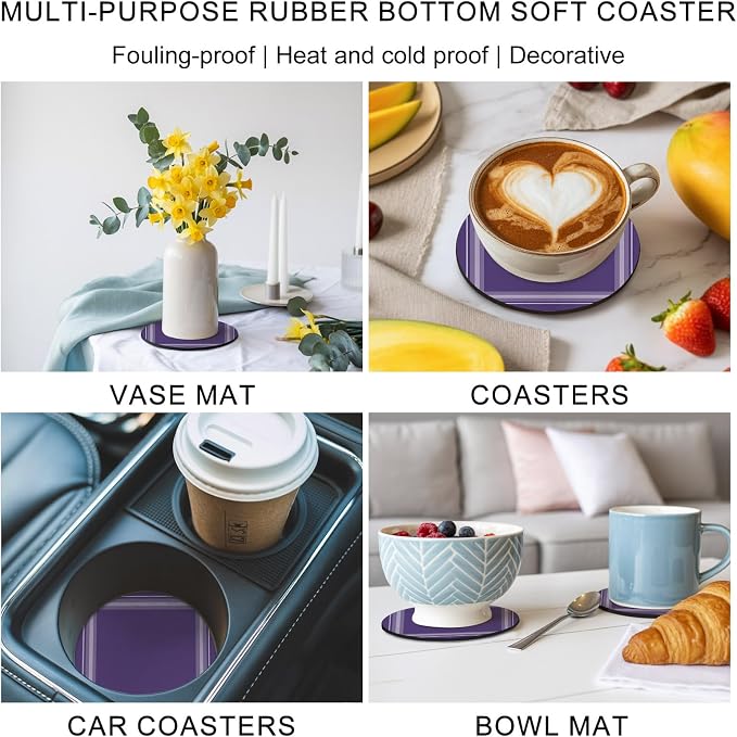Vintage Purple Coasters Set of 2 Absorbent Coasters - Image 7