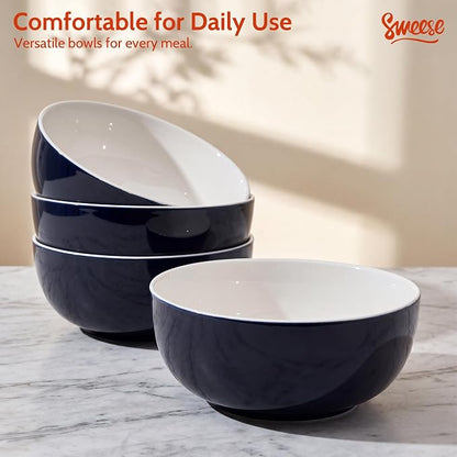 Sweese Ceramic Soup Bowl Set of 4, 29 oz Round Pasta Bowl Stackable Serving Bowl - Image 8