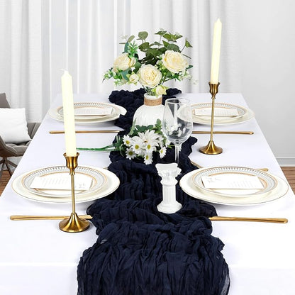 10 Pack 17 x 108 Inch Navy Blue Table Runner Cheesecloth | Gauze Cheese Cloth - Image 3