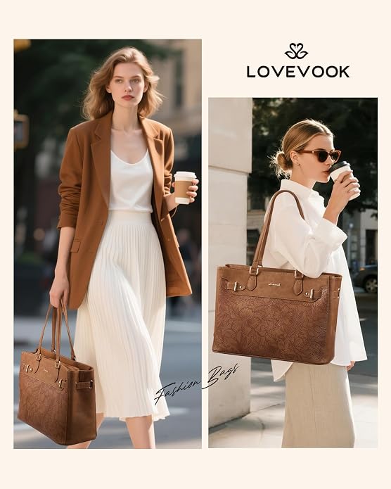 LOVEVOOK Laptop Tote Bag for Women Work, Teacher Tote Bag - Image 2