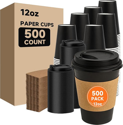 METAPRINT 500 Pack 12 oz Disposable Coffee Cups by METAPRINT