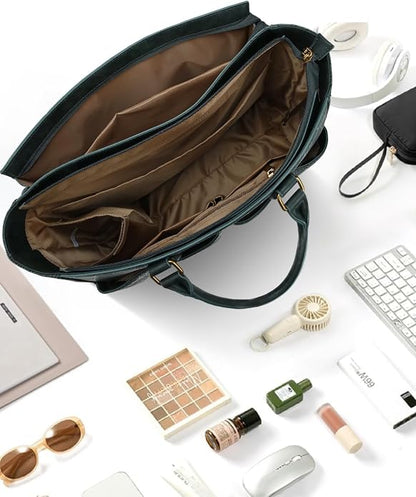 Laptop Tote Bag for Women, Leather Work Tote - Image 3