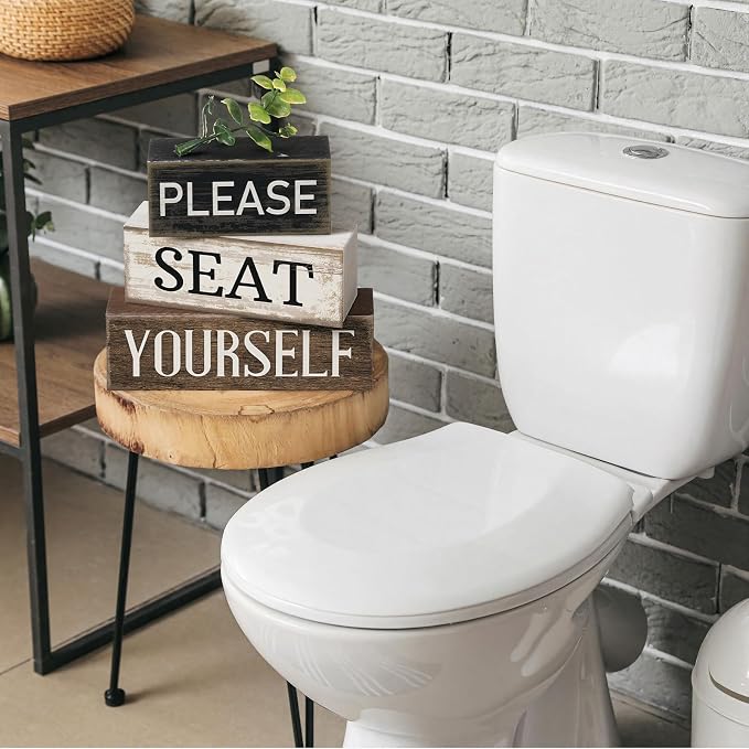 Moucuny 4 Pcs Bathroom Shelf Decor Farmhouse Bathroom Decor and Accessories - Image 4