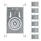 ASD New Construction Mounting Plate with Round Holes - 3/4/6 Inch Adjustable LED Recessed Lighting Housing with Extendable Hanger Bars, Shallow Wafer Light Bracket, Mounting Kit with Notches, 6 Pack