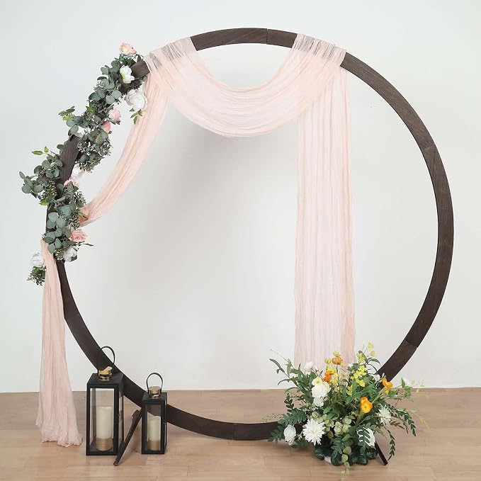 Efavormart 20ft Blush Rose Gold Gauze Cheesecloth Wedding Arch Drapery Fabric by efavormart