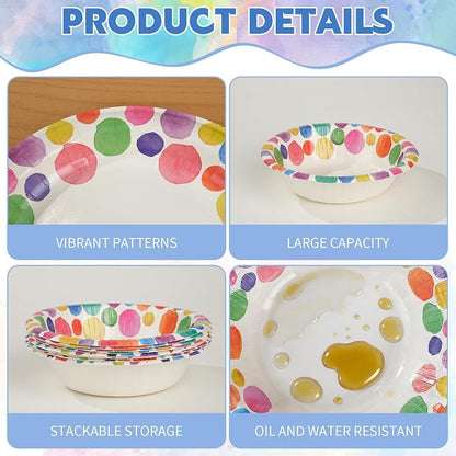 30 Pcs Small Paper Bowls, 8 oz Disposable Bowls, Soak Proof, Cut Proof - Image 3