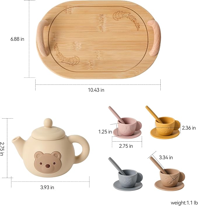 Tea Party Set for Little Girls 1-3 Kids Tea Set - Image 6