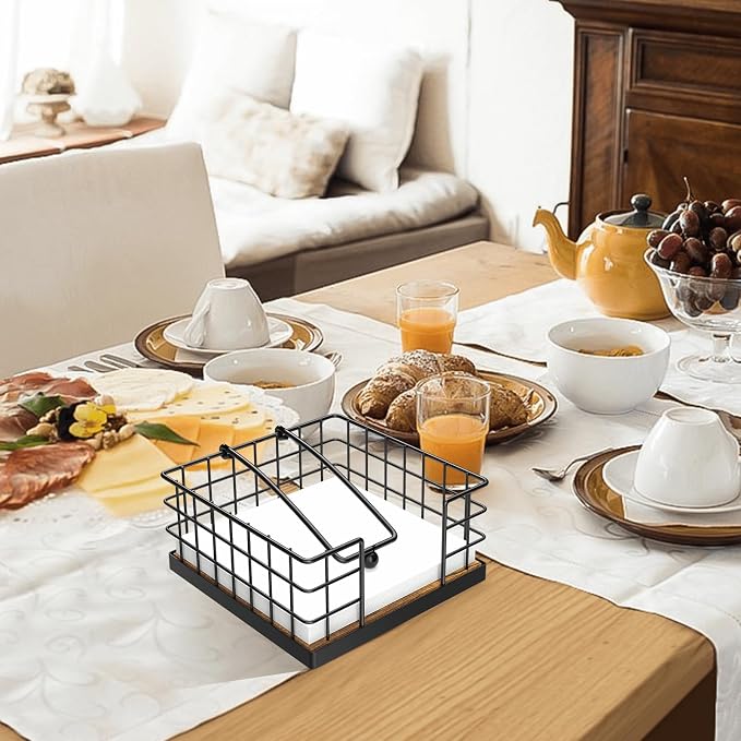 Napkin Holder for Table, Farmhouse Napkin Holders for Paper Napkins, Flat - Image 7