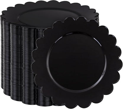 SUT 72 PCS Black Plastic Plates - 7.5 Inch Plates Disposable Heavy Duty，Plastic Plates for Party, Dessert & Celebrations