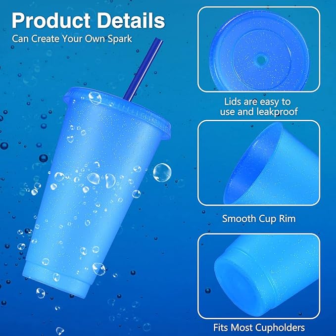 Amyhill 12 Pcs Reusable Glitter Cups - Image 3