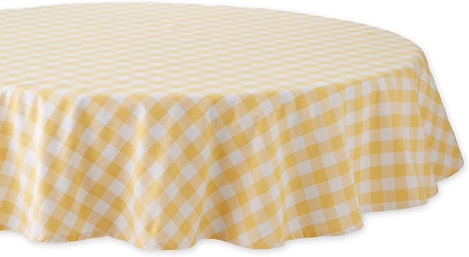 DII Checkered Tabletop Collection 100% Cotton, Machine Washable, Tablecloth by DII